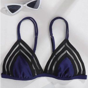 Mesh Trim Micro Triangle Bikini Top - NWT